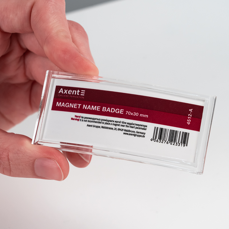 Бейдж акриловий на магніті Axent 4512-A, 76х34 мм